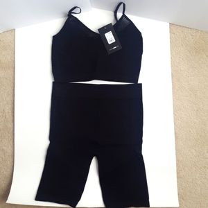 Fashion Nova Biker Seamless Mesh Shorts Set Size S/M